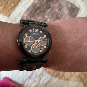 Marc By Marc Jacobs Grey Leather /Rose Gold Watch